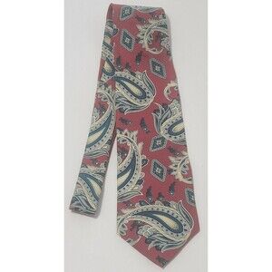 Morgan Hart Mens Necktie Multicolor Paisley Design 100% Silk 56.5" Long